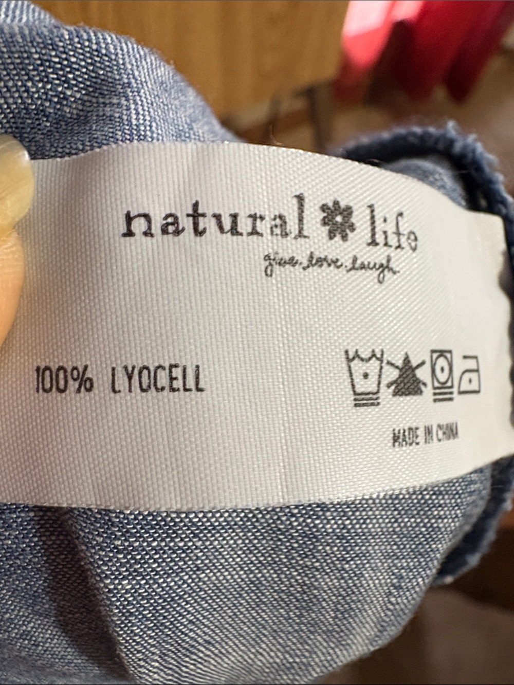 NATURAL LIFE Blue Wide-Leg Chambray Jumpsuit - Picture 12 of 13